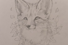 Fox-with-Leaves-Signed